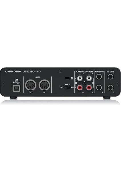 Behringer U-Phorıa UMC204HD Audiophile 2x4 USB Ses/mıdı Arayüzü, Mıdas Mikrofon Preamplifikatörleri, 24-BIT/192KHZ Çözünürlüklü Ses Kartı