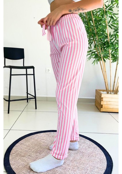 Dreamy Soft Kadife Dokulu Ekose Kareli Süet Pijama Altı Pantolon