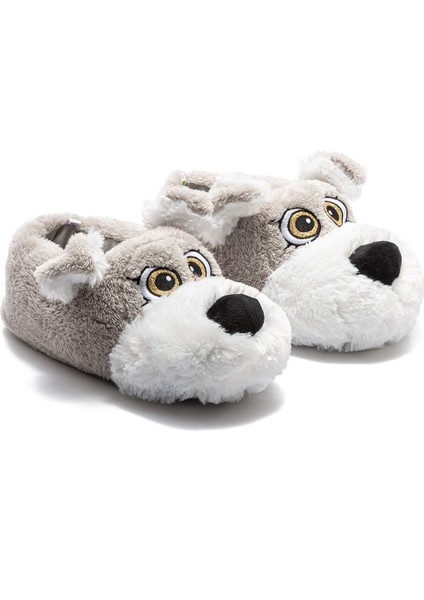 Lulu Kadın, Garson Boy Hayvanlı Panduf Gri 36/41