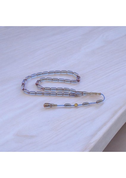 Özel Seri Imzalı Sistem Püsküllü 10X7 mm Kapsül Kesim Ateş Kehribar Tesbih