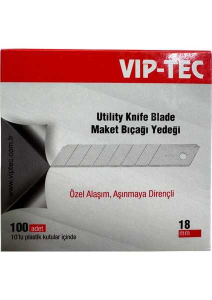 Vip-Tec Maket Bıçağı Yedeği 1 Paket ( 100 Adet ) 18MM