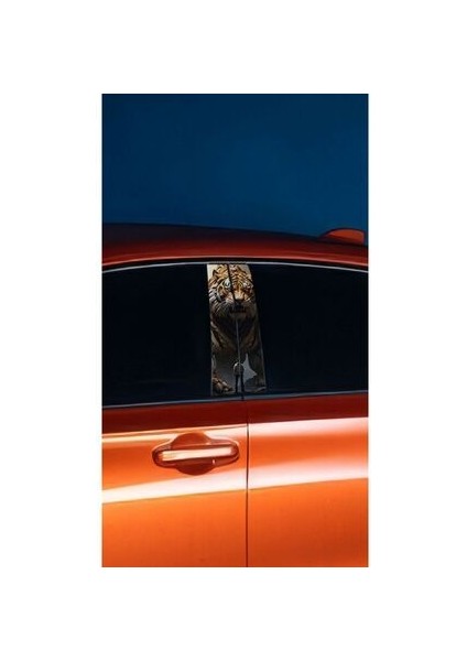 Araç Kapı Direk Kaplama Folyosu Kaplan Desenli (Sağ Sol Takım) (2 Adet) - 22X50 cm