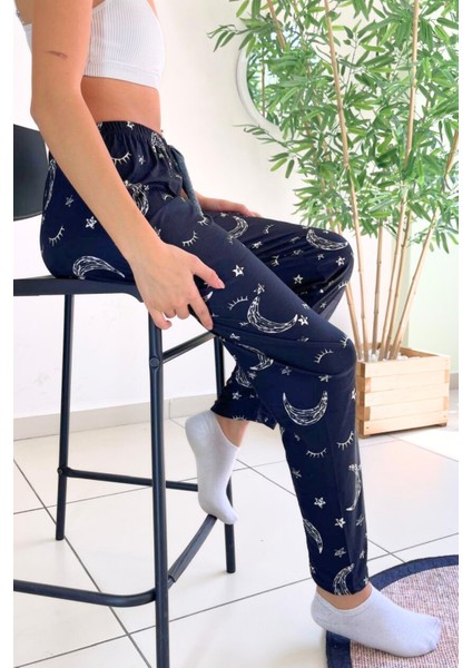 Dreamy Soft Kadife Dokulu Desenli Süet Pijama Altı Pantolon