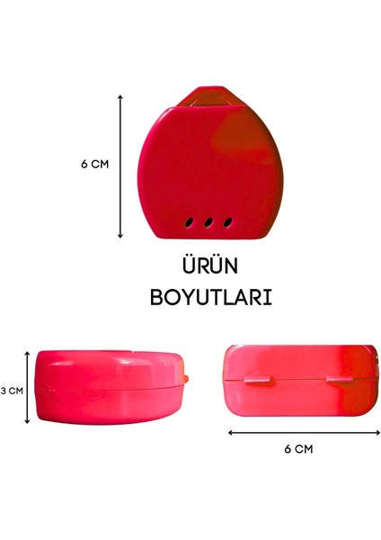 Diş Protez Saklama Kabı Yüksek Kalite Kırmızı Renk Kompakt Model Saklama Kabı