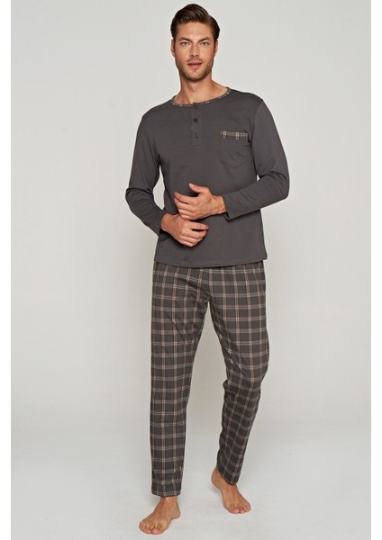 Erkek Füme Uzun Kol Pijama Takım 1768