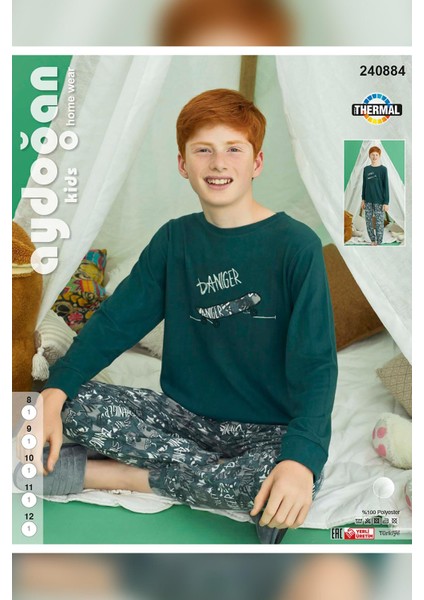 Erkek Garson Kaan Termal Deniz Yeşili Pijama Takım 0884