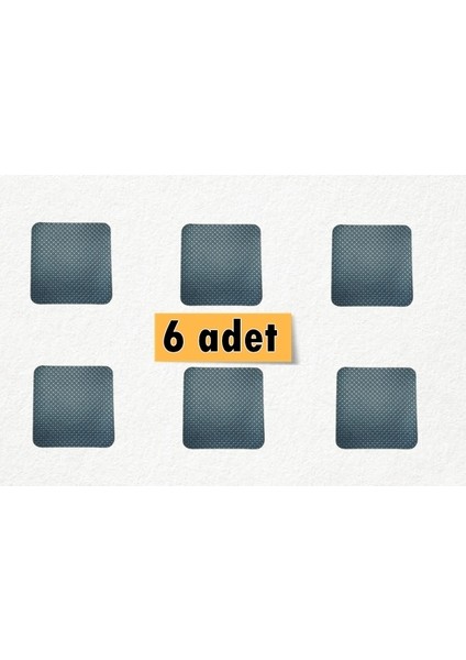 6 Adet Antrasit Kare Nokta Desenli Suni Deri Bardak Altlığı Kaydırmaz, Su Emmez 1.2 mm Kalınlık