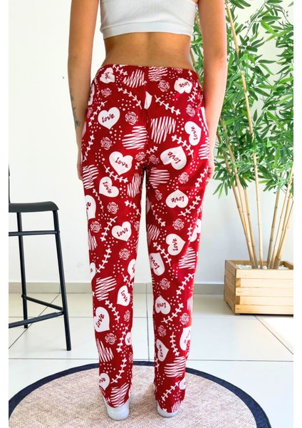 Dreamy Soft Kadife Dokulu Desenli Süet Pijama Altı Pantolon