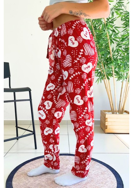 Dreamy Soft Kadife Dokulu Desenli Süet Pijama Altı Pantolon