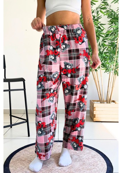 Farya Home X-Dreamy Büyük Beden Kadife Dokulu Desenli Süet Pijama Altı Pantolon