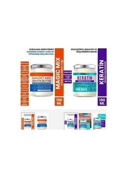 Magic Mix 9 Özlü Keratin Saç Maskesi 190ML