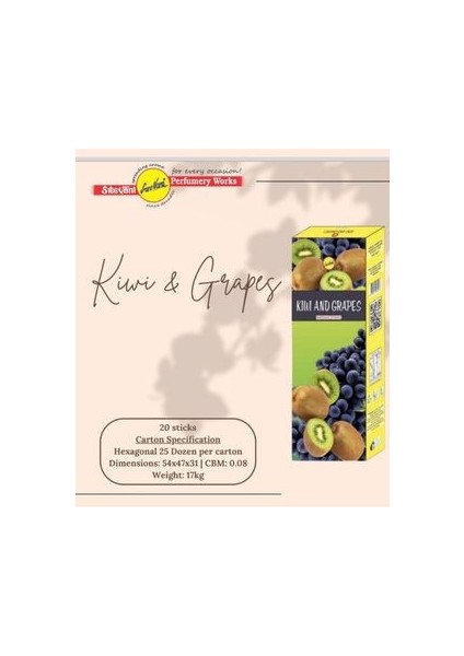 Kiwi & Grapes Hexagonal Çubuk Tütsü 20'li