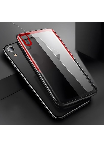 Apple iPhone Xr Kılıf Kenarları Silikon Arka Kısım Temperli Cam Craft Kılıf