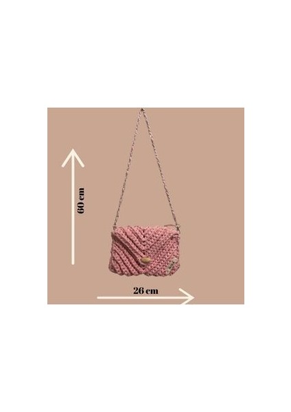 El Örgüsü Mini Penye Ip Omuz Çantası