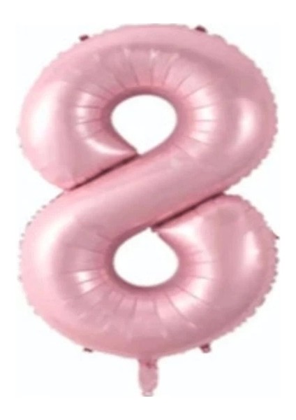 Papatya Süs Evi 8 Yaş Pembe Renk Rakam Folyo Balon (1-2-3-4-5-6-7-8-9-) Yaşları