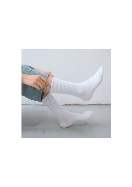 6'lı Unisex Pamuklu Tenis Kolej Çorap
