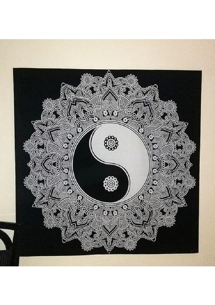 Mandala Yin Yang Çiçek Yoga Duvar Örtüsü Şık Duvar Halısı Duvar Dekorasyonu Dekoratif Duvar Sanatı