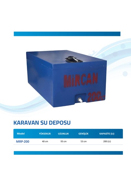 200 Lt Mavi Su Deposu Karavan