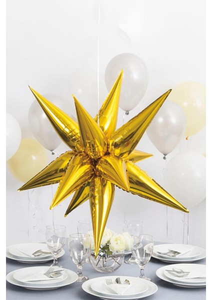 Gold Kutup Yıldızı Folyo Balon Tek Parça 70 cm modelleri