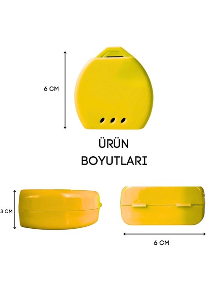 Diş Protez Saklama Kabı Yüksek Kalite Sarı Renk Kompakt Model Saklama Kabı