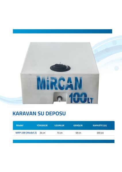 Karavan Su Deposu 100 Litre