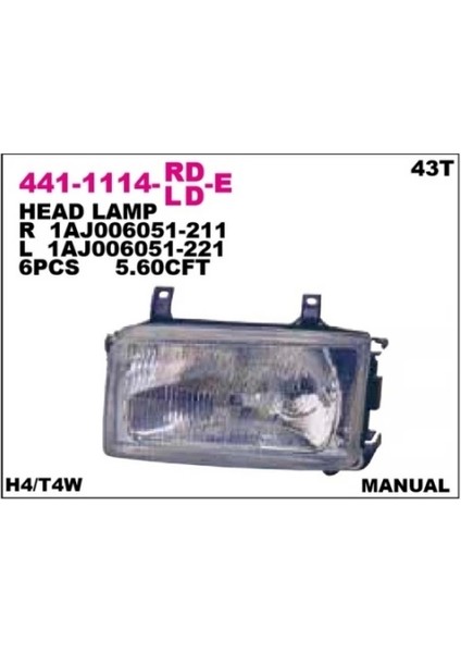 Far T4 Transporter 1993-2003 Sol (1 Adet) (Oem No: 701941017)