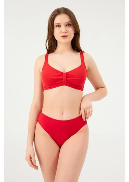 6 cm Kalın Kenar Tek Alt Bikini 813 Kırmızı