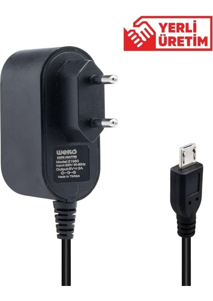 5 Volt 2 Amper Micro USB Uç Tablet Adaptörü
