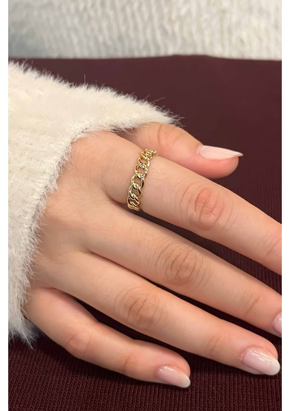 Zirkon Taşlı Gold Zarif Ayarlanabilir Melek Kanadı, Zincir, Yaprak Taç 3'lü Kadın Yüzük Seti indirimleri