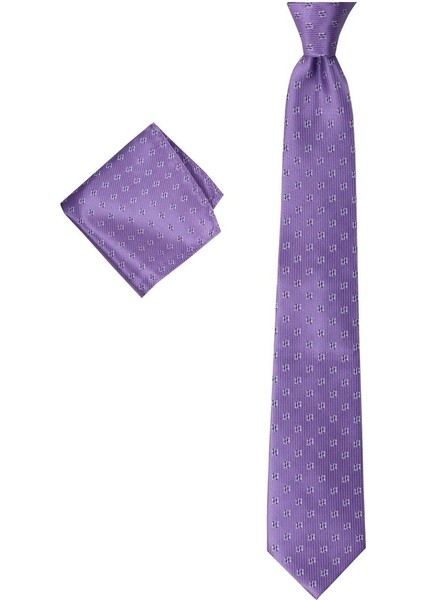 Klasik Desenli Mendilli Kravat ve Metal Kol Düğmeli Erkek Hediye Seti modelleri