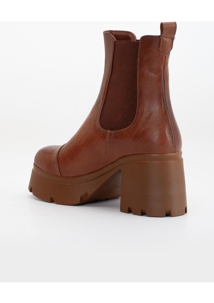 Topuklu Bot Kadın Platform Taba Parçalı Elastik Kalın Taban indirimleri