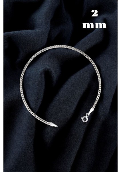 Evi 925 Ayar Gümüş 2 mm Gurmet Modeli Erkek Gümüş Bileklik