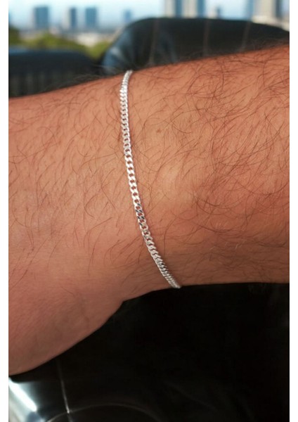 Evi 925 Ayar Gümüş 2 mm Gurmet Modeli Erkek Gümüş Bileklik modelleri