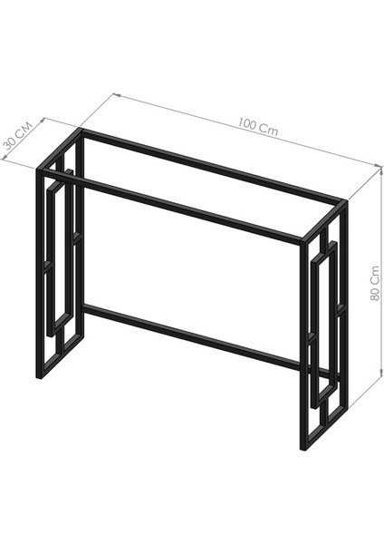Alin Home Decoration - Metal Dekoratif Dresuar, Konsol Masası Gold Renk - Şeffaf Temperli Camlı fırsatları