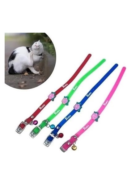 Çıngıraklı Zilli Sevimli Renkli Slikon Kedi Köpek Boyun Tasması