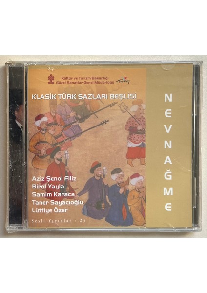 Nevnağme Klasik Türk Sazları Beşlisi CD (Jelatininde Sıfır Orjnal Dönem Baskı Cd)