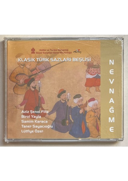 Nevnağme Klasik Türk Sazları Beşlisi CD (Jelatininde Sıfır Orjnal Dönem Baskı Cd)