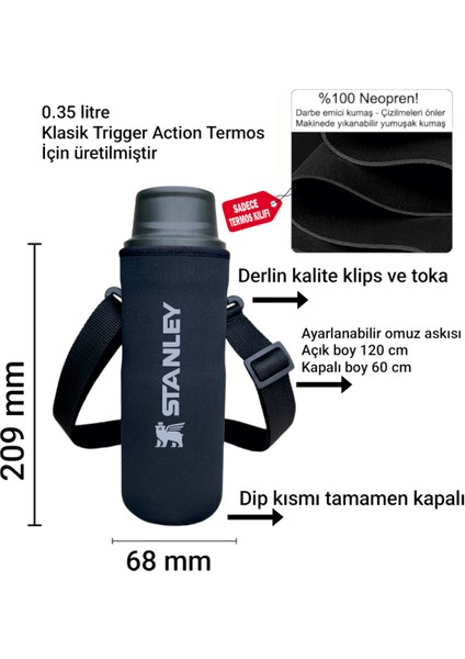 Neopren Termos Kılıfı ve Omuz Askısı - 0.35 Lt. Trigger Action