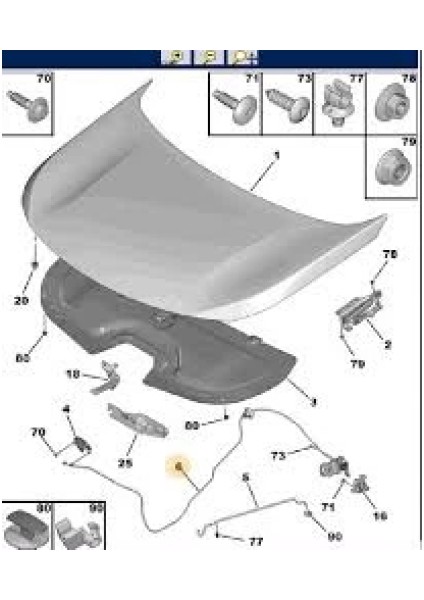 Kaput Açma Telı Psa 3008(P84)/5008(P87) Bm 16- (Oem No: 9813562180)