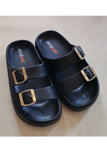 Akınal Bella Çift Tokalı Günlük Terlik Kadın Ortopedik