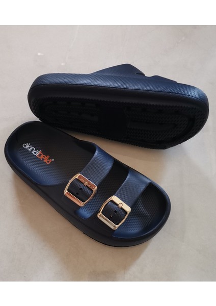 Akınal Bella Çift Tokalı Günlük Terlik Kadın Ortopedik modelleri