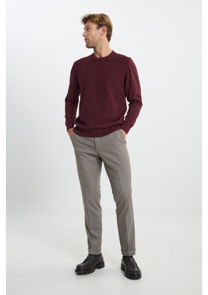 Slim Fit Dar Kesim Beli Gizli Lastikli Yan Cepli Esnek Klasik Pantolon