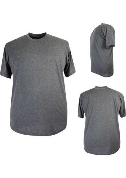 Erkek 72 KILO-200 Kilo Arası Için Uygun Bisiklet Yaka Süprem Düz Tişört Lacivert