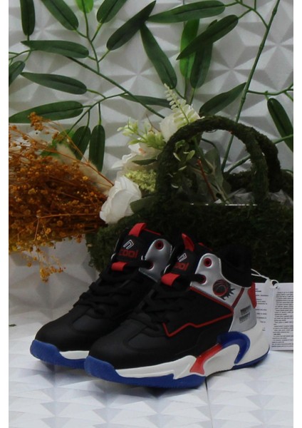 Cool London Siyah Kırmızı Rahat Çocuk Basketbol Ayakkabısı modelleri