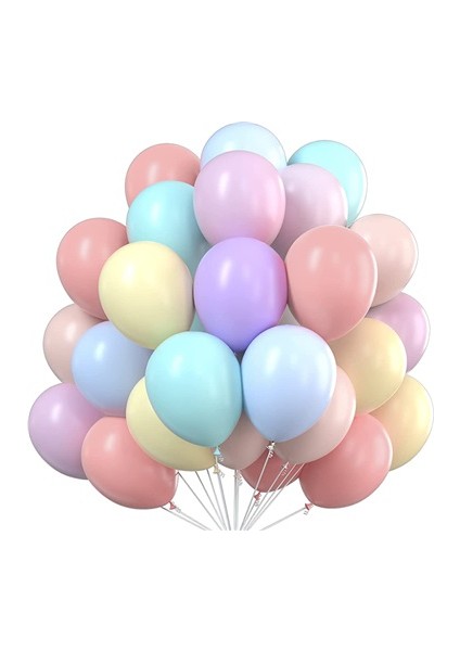 Karışık 15 adet Renkli Yüksek Kalite Makaron Soft Balon