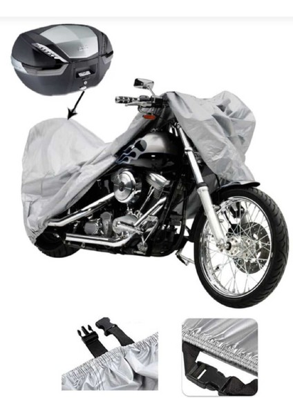 Rks Galaxy Gold 125 Için Arka Çanta Ve Kilit Uyumlu Gri Motosiklet Branda, Güvenli fiyatları