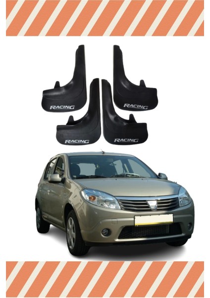 Dacia Sandero 2007-2012 Racing Yazılı 4'lü Tozluk Çamurluk Paçalık