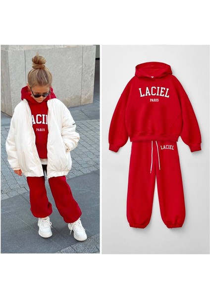 Unisex Çocuk Slogan Desenli Eşofman Takımı