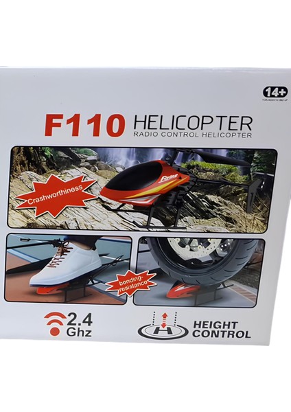 Kumandalı Helikopter F110 2.4ghz 3.5 Channel Işıklı 14+ Kırmızı