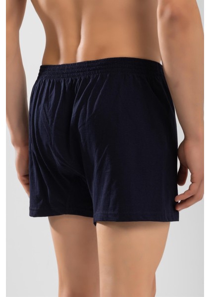 Erkek Pamuklu Düz Boxer 3'lü Set 1119 Lacivert
